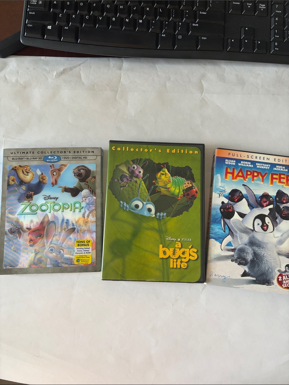 Happy Feet, A  Bug‘s Life, Zootopia DVDs